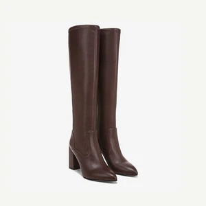 Franco Sarto Women's Katherine Block Heel Pointed Toe Knee High Boots - Brown Fa - Picture 1 of 7