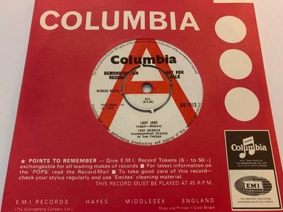 TONY MERRICK Lady Jane / Michelle STONES BEATLES 1966 UK DEMO Columbia DB7913 - Image 1 of 2