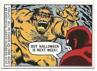 Tarjeta RAW DAREDEVIL MARVEL SUPER HEROES, TARJETA DE NOVATO DONRUSS #23 1966, VER ESCANEO Foto 1 de 2