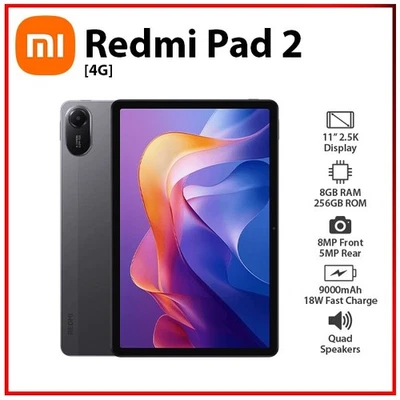 NEW Xiaomi Redmi Pad 2 4G 8GB+256GB GREY Octa Core Android PC Tablet (Wi-Fi+4G) - Bild 1 von 4
