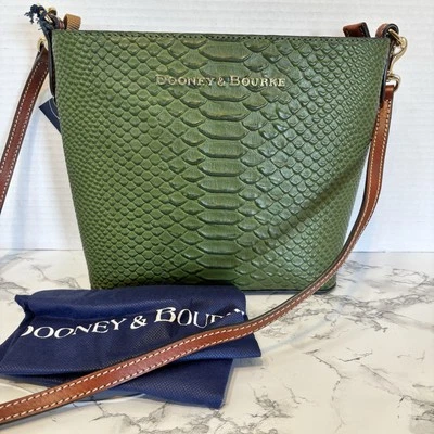 Dooney & Bourke Mini Waverly Caldwell Turtle Green Snake Leather Crossbody NWT - Image 1 of 4