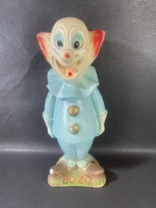 Vintage Bozo Clown Bank Chalkware Plaster Carnival Prize Circus Clown 18.5” Tall - Picture 1 of 9