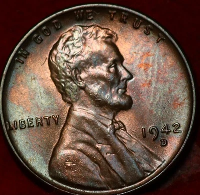Uncirculated 1942-D Denver Mint Copper Lincoln Wheat Cent - Image 1 of 2