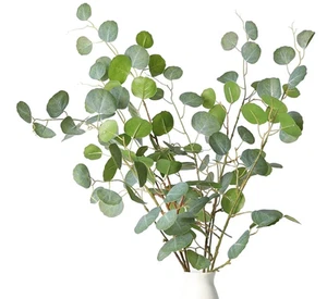 6 Faux Eucalyptus Stems Faux Branches for Vase 43" - Picture 1 of 3