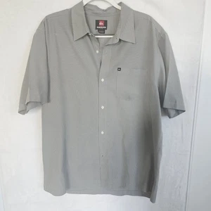 Quiksilver Men’s Button Down Short-Sleeve Shirt Gray Size Large - Picture 1 of 8