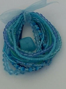 Comfort-Flex Farbtherapie Perlenarmband und Stein Set Aqua Neu - Bild 1 von 8