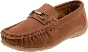 JOSMO Unisex-Child Boys Loafer with Metal Accent Driving Style, Cognac, sz 5 - Picture 1 of 9