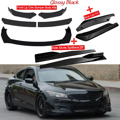 For Honda Accord Front Bumper Lip Spoiler Body Kit Side+Skirt Rear Foto 1 de 4