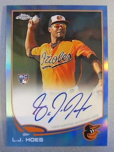 081/199 2013 Topps Chrome Rookie Autograph BLUE Refractor #154 L.J. Hoes RC AUTO - Picture 1 of 2