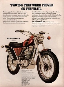 1971 BSA Gold Star 250 SS Motorcycle "Proved on the Trail" Original Color Ad - Picture 1 of 1