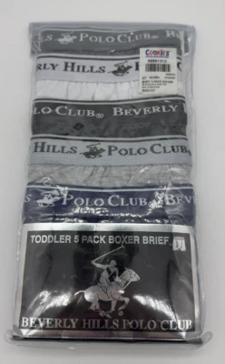 学步男孩比佛利山庄 Polo Club 5 件装平角内裤尺寸 2T-3T — 第 1/3 张图片