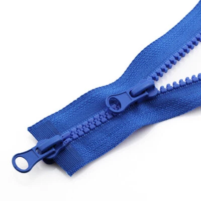80-90cm Open End Chunky Zip Heavy Duty No. 5 Double Slider Zipper For DIY Sewing - Image 1 of 4