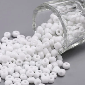 50g white 4mm glass seed beads - for beading, sewing, crafts, jewellery making - Picture 1 of 3