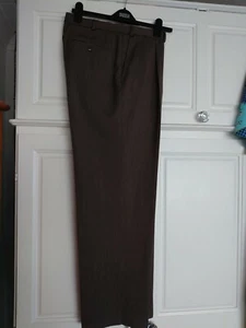 Men's M&S Wool Blend Mid Brown Trouser 40W 31L - Picture 1 of 8