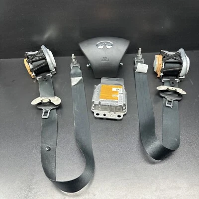 INFINITI M37 M56 Q70 Q70L CINTURÓN DE SEGURIDAD DELANTERO IZQUIERDO DERECHO WO PRE CHOQUE NEGRO SRS SET Foto 1 de 4