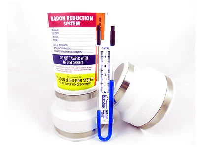 HEALTHY AIR SOLUTIONS Radon Fan Install Kit for 4" fan to 3" PVC or 3" fan to 4"PVC White