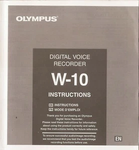 Olympus W-10 Digital Voice Recorder - Handbuch / Anleitungsbuch / Manual  - Bild 1 von 2