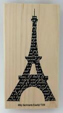 EIFFEL TOWER covered in French Script Paris France Travel Stamp NEW