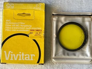 VINTAGE VIVITAR MULTICOATED FILTER K2 YELLOW, 55 MM, MADE IN U.S.A. - Picture 1 of 3