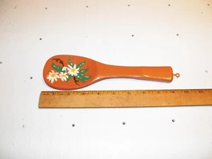 Vintage Hand Painted Wood Spoon - Folk Art Kitchen Wall - Picture 1 of 3