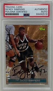 DICKEY SIMPKINS Signed 1995 CLASSIC Rookie CARD #19 Chicago BULLS Friars PSA/DNA - Picture 1 of 2