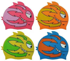 CHEX Grado A Silicona Aleta de Pez Niños Natación Natación Sombrero Gorra Dientes Smiley 2024 - Imagen 1 de 5
