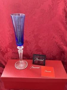 NIB FLAWLESS Blue BACCARAT France MILLE NUITS Crystal FLUTISSIMO CHAMPAGNE FLUTE - Picture 1 of 15