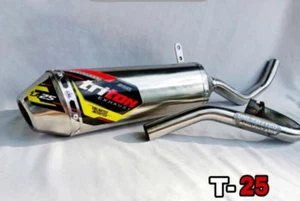 Triton Exhaust T-25 For 2007-2020 Kawasaki KLX 250 White #hh - Foto 1 di 2