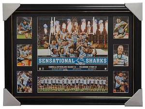 Cronulla Sharks 2016 Premiers Limited Edition NRL Print Framed Luke Lewis Gallen - Picture 1 of 1