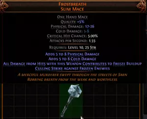 š„Path Of Exile 2š„Dawn Of The Huntš„Maceš„Frostbreath Slim Mace - Picture 1 of 1