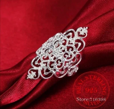 Anello merletto rombo placcato argento / ring lace rhombus silver plated - Immagine 1 di 4