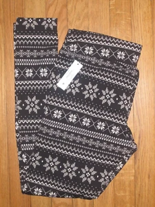 Neu mit Etikett Damengröße Large Time and Tru hoch geschnittene Fairisle Fleece-Legging - Bild 1 von 4