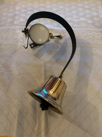 One Reclaimed Antique Brass & Porcelain Victorian Servant Bell Furniture (EBZ38) Cover