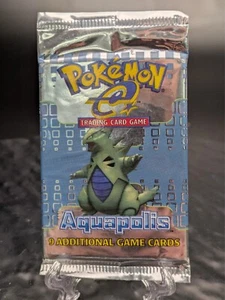 Pokémon Aquapolis Booster Pack Factory Sealed 2003 Tyranitar Art Heavy 17.5 GRAM - Picture 1 of 15
