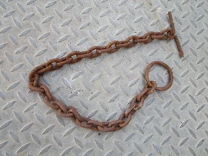 alte Eisen Glieder Kette Stall Ring Knebel 1000 g Konvolut Garten Rost Deko - Bild 1 von 4