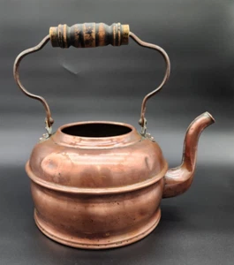 Tetera de cobre vintage rústica cocina granja tetera cobre - Imagen 1 de 10