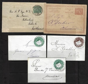 EGYPT 1880s FIVE ALEXANDRIA COVERS & POSTAL CARDS - Picture 1 of 1