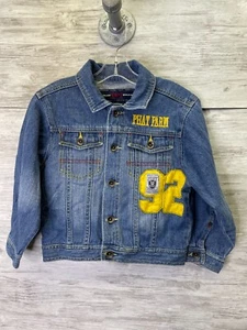 Vintage Phat Farm Denim Jacket Youth Kids Size 5 Embroidered Patche Trucker - Picture 1 of 8