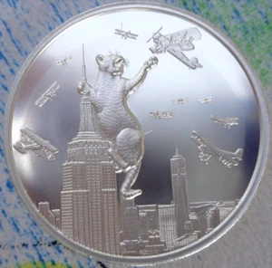 2 oz. KING KAT - Cat Themed Series Thick BU rounds .999 fine silver - Picture 1 of 5