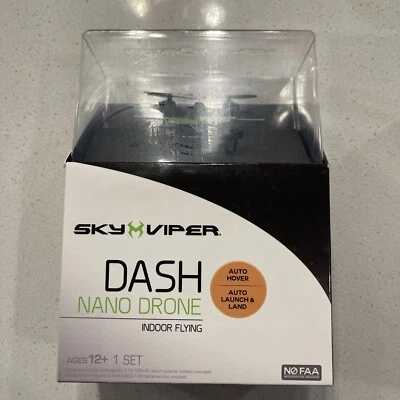 Sky Viper Dash Nano Drone Indoor Flying Auto Hover Rechargeable Black Green New - Image 1 of 4