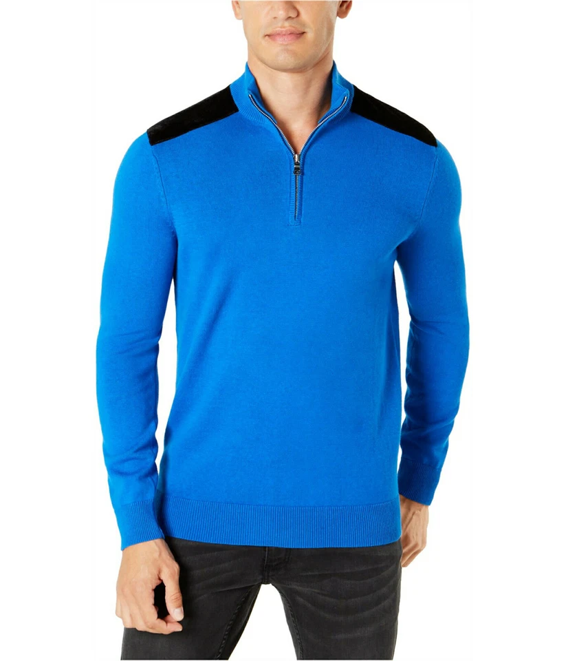 Suéter Pullover XL Azul Vibrante 1/4 Cremallera INC INTERNATIONAL CONCEPT Para Hombre Foto 1 de 1