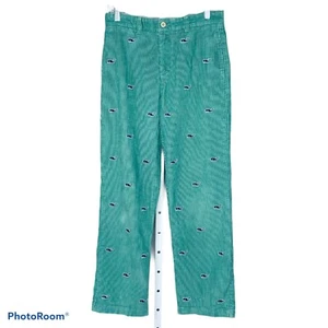 Vineyard Vines Boy's Pants Green Corduroy Whale Preppy Size 16 - Picture 1 of 7