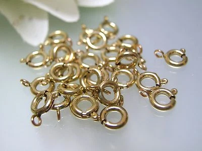5, 10, 50 pcs 14k gold filled 5.5mm spring ring clasps w/ closed O ring USA made - Image 1 of 2