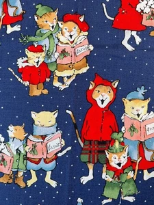 Fabric - RARE Kitty Kat Chorus Design The Alexander Henry 1997 18.5” L x 21.5” - Picture 1 of 7