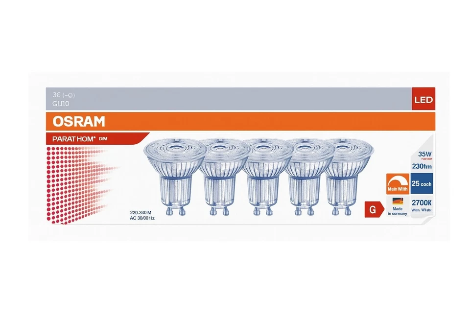 OSRAM Parathom DIM PAR16 LED Glas Reflektor - 5 Stück - Bild 1 von 1