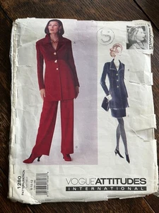 Vogue Attitudes Pattern - 1280 Jacket, Skirt, Pants 8-10-12 - Picture 1 of 4