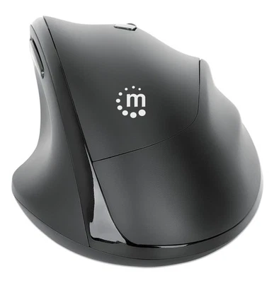 Manhattan 190237 Ergonomic Wireless Mouse with USB-A and USB-C Receiver 2-in-1 B - Image 1 of 4