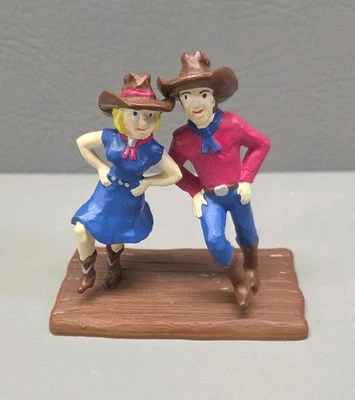 Wilton Vintage Cake Topper Country Western Line Dancing Couple 1995 Cowboy  - Image 1 of 4