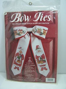 Bow Ties Mr. & Mrs. Claus Cross Stitch Door Decor Kit 08109 New in Package - Picture 1 of 4
