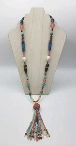 Collana Chicos Marisa Nappa Perline Multicolore Dichiarazione Metallo Pietra Acrilica 36" - Foto 1 di 5